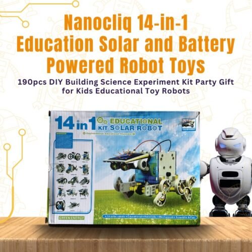 Nanocliq 14-in-1 Education Solar & Battery Powered Robot Toys 190pcs DIY Building Science Experiment Kit Party Gift for Kids Educational Toy Robots - Image 9