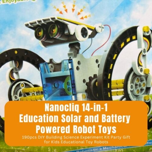 Nanocliq 14-in-1 Education Solar & Battery Powered Robot Toys 190pcs DIY Building Science Experiment Kit Party Gift for Kids Educational Toy Robots - Image 10