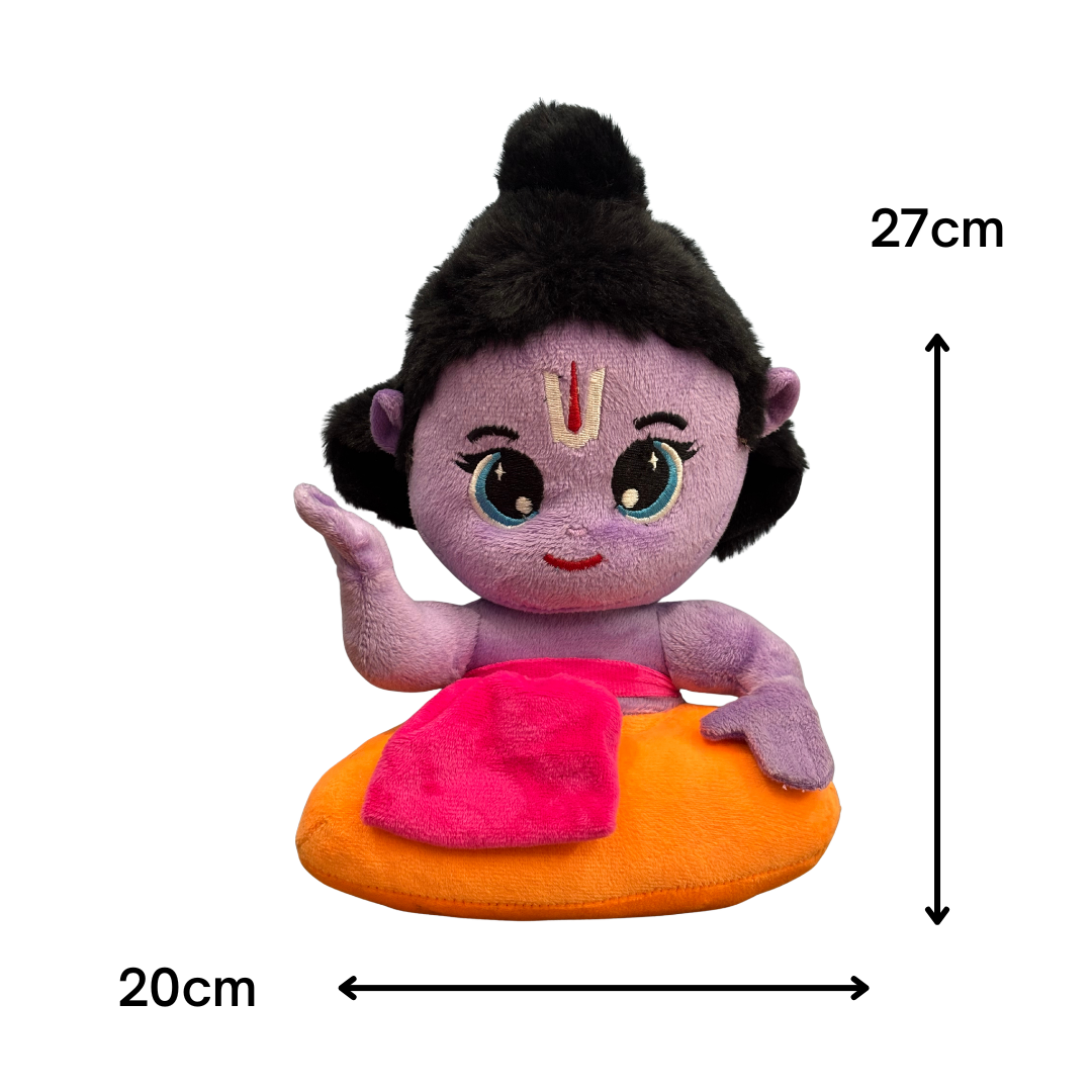 Lildevas Baby Lord Krishna Premium Plush Fabric Soft Toy for Kids | 27X20 cm | Safe for Kids | Beautiful Medium Brahma Soft Toy - Image 2