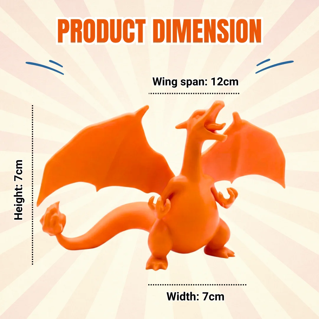 3D Printed Charizard Action Figure & Card | Mini Dragon Collectible (7 cm) | Pokemon Inspired Desk Toy | Perfect for 3D Printing Lovers & Collectors - Image 3