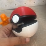 3D Printed Functional Pokéball with 1 Pokémon Figure and Stand | Opening Storage Pokéball Collectible | Anime Desk Toy for Pokémon Fans & 3D Printing Lovers
