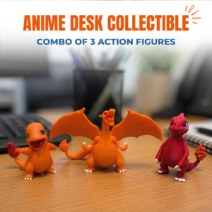 Fire Dragon Evolution Trio Figurine | 3D Printed Display Set