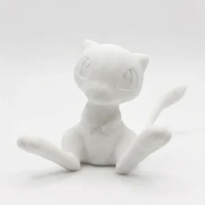 3D Printed Mew Action Figure & Card | Cute Anime Collectible | Mini Desk Decor for Pokémon Fans & 3D Printing Lovers