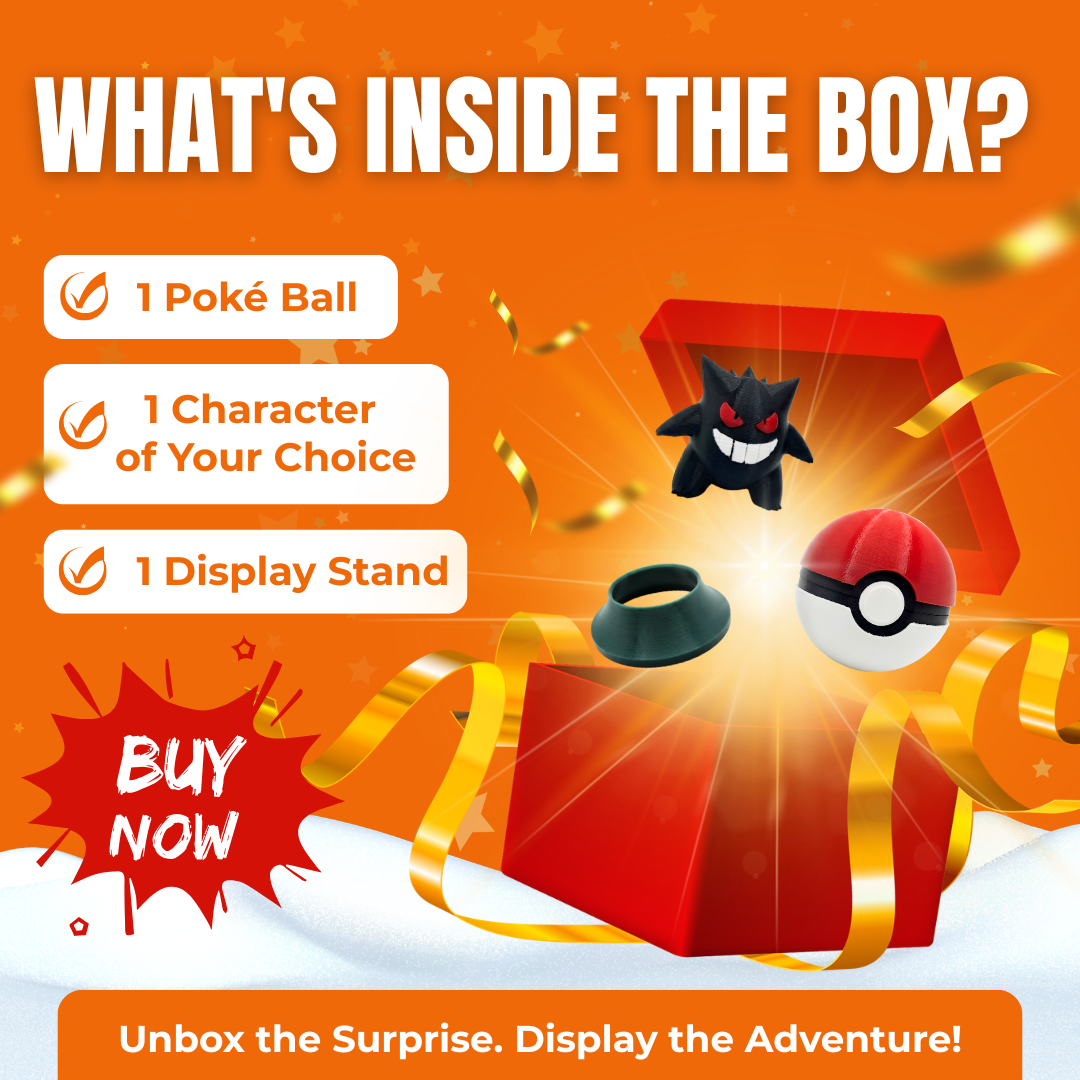 3D Printed Functional Pokéball with 1 Pokémon Figure and Stand | Opening Storage Pokéball Collectible | Anime Desk Toy for Pokémon Fans & 3D Printing Lovers - Image 3