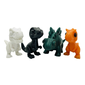 3D Printed Baby Dinosaur Pack of 4 for Kids | Cute Mini Dino Figures Set | T-Rex, Raptor, Carnotaurus & Stegosaurus | Collectible Dinosaur Toys for Boys, Girls & Dino Lovers